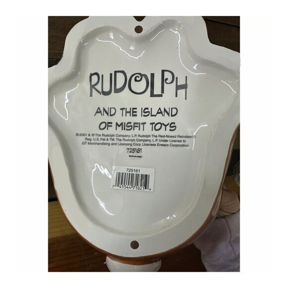 Rudolph the Red Nosed Reindeer Large Ceramic Cookie Jar Enesco 2001 - Picture 8 of 8
